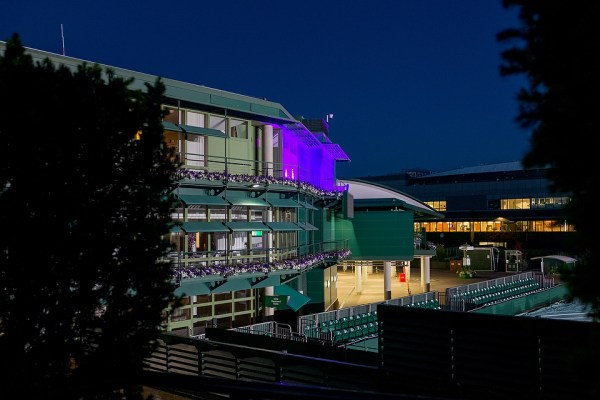 Court 18 and No1 Court at night. The Championships 2015 at The All England Lawn Tennis Club. 29 June 2015. Neil Turner
