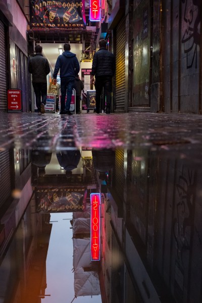 31 January 2016. London, Greater London. London on a cold and wet January Sunday afternoon.. Soho Neil Turner